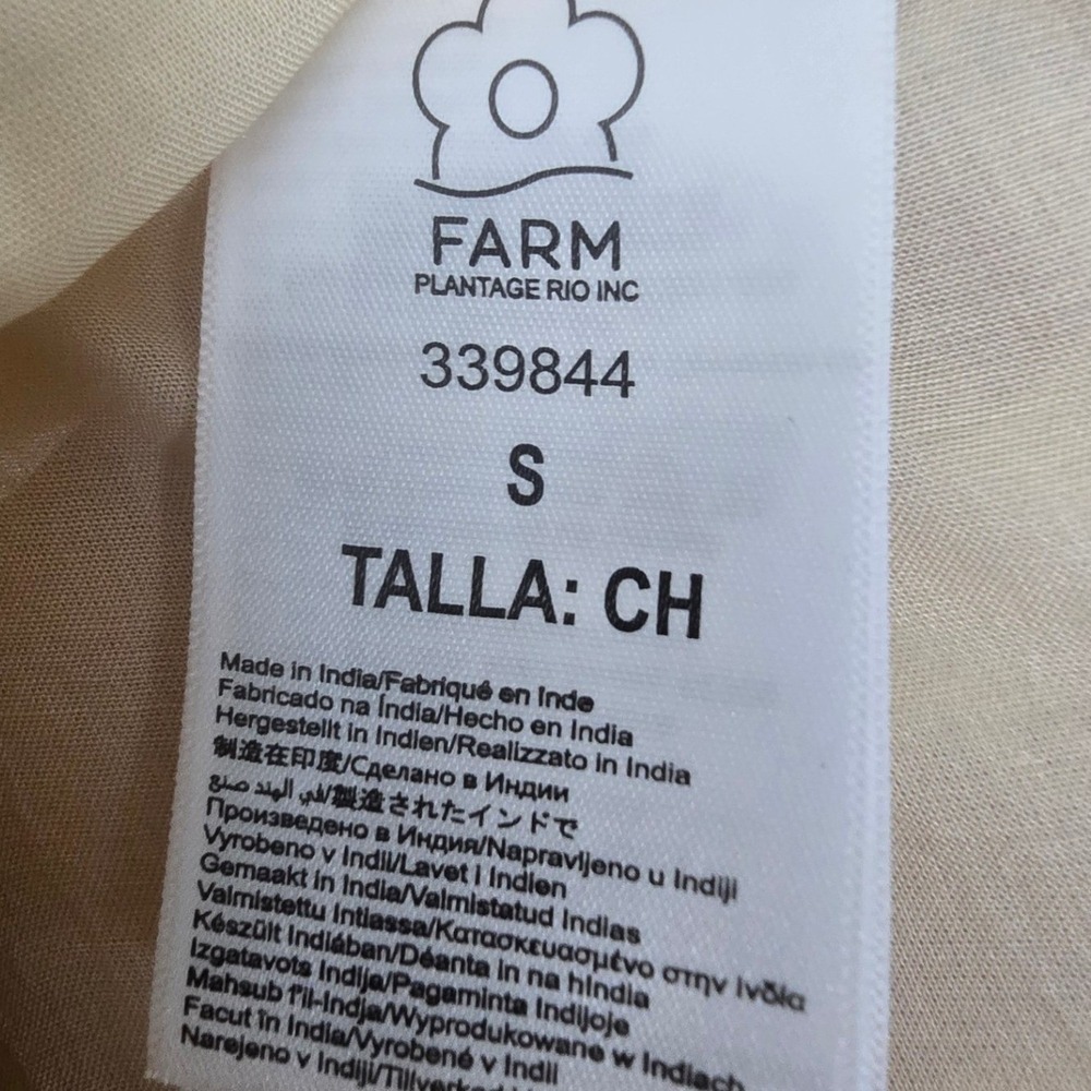 Farm Rio Ivory Slip Dress Small Boho Coquette Maxi Adjustable‎ Strap Festival - Picture 3 of 14